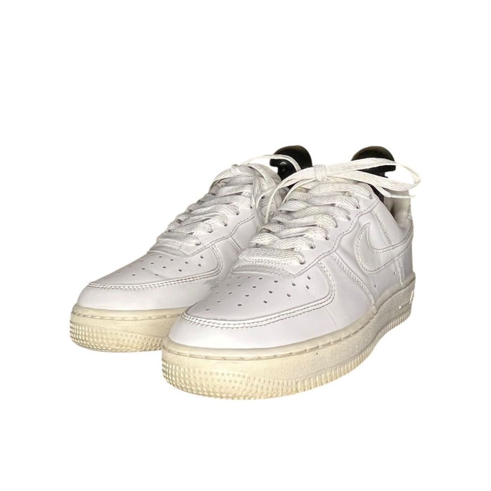 Womens Nike Air Force 1 Low Leather Sneakers Size 6 Triple White B36 - Picture 2 of 6